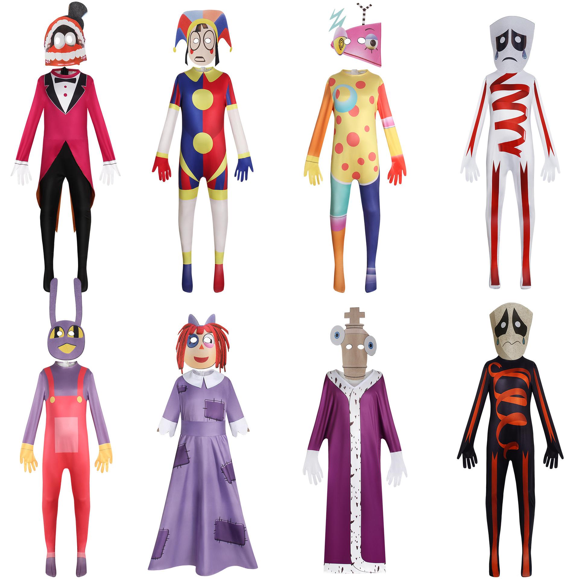 Market-1 Unisex Pomni Cosplay Cartoon Costume Amazing Digital Circus Cosplay Ragatha Jax Caine Gangle Zooble Kinger Cosplay Costume Kids Gift Cm