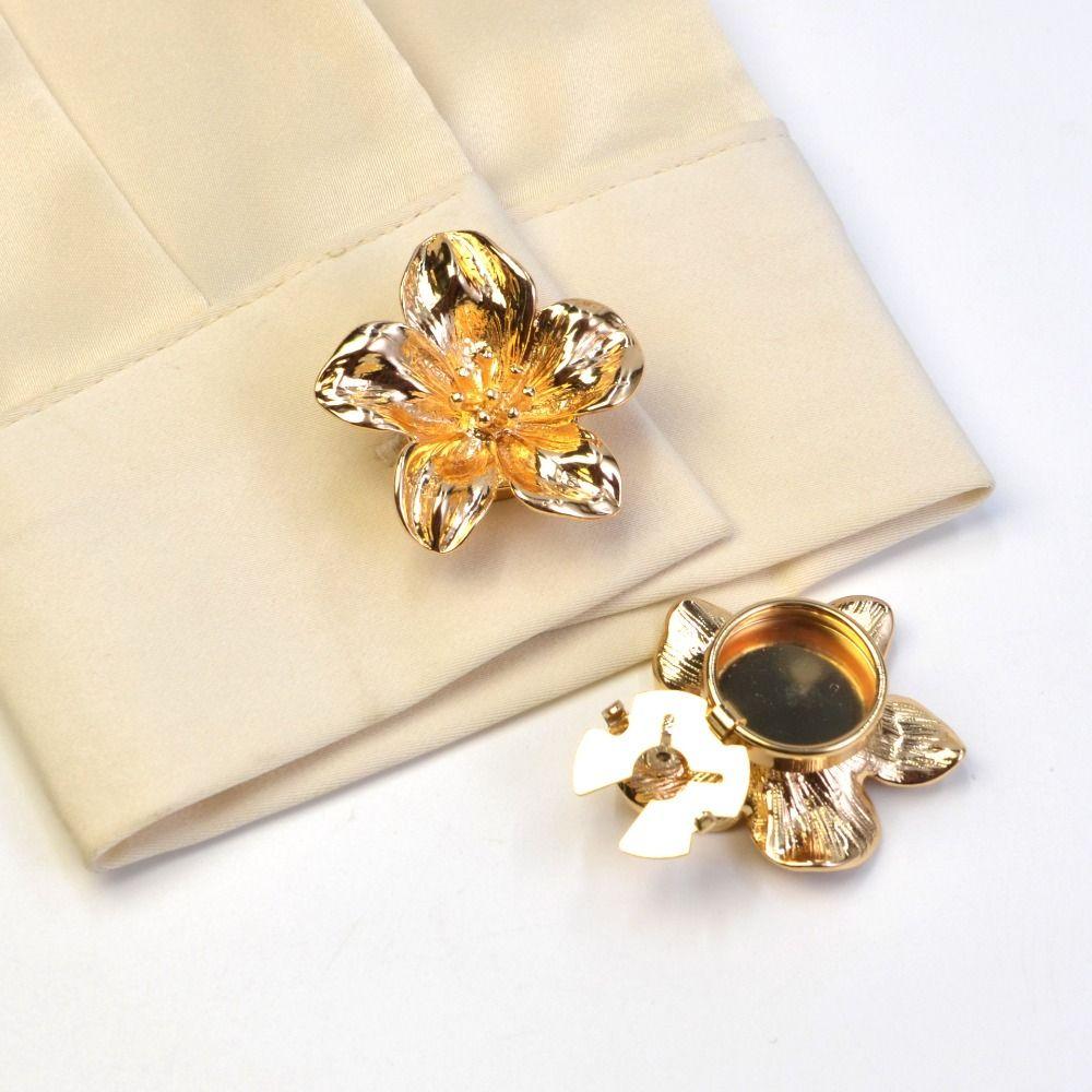 New Flower Flower Cufflinks DIY Sewing Accessories Shirt Button Clip Sewing-free Cufflinks Button Cover Special Occasions