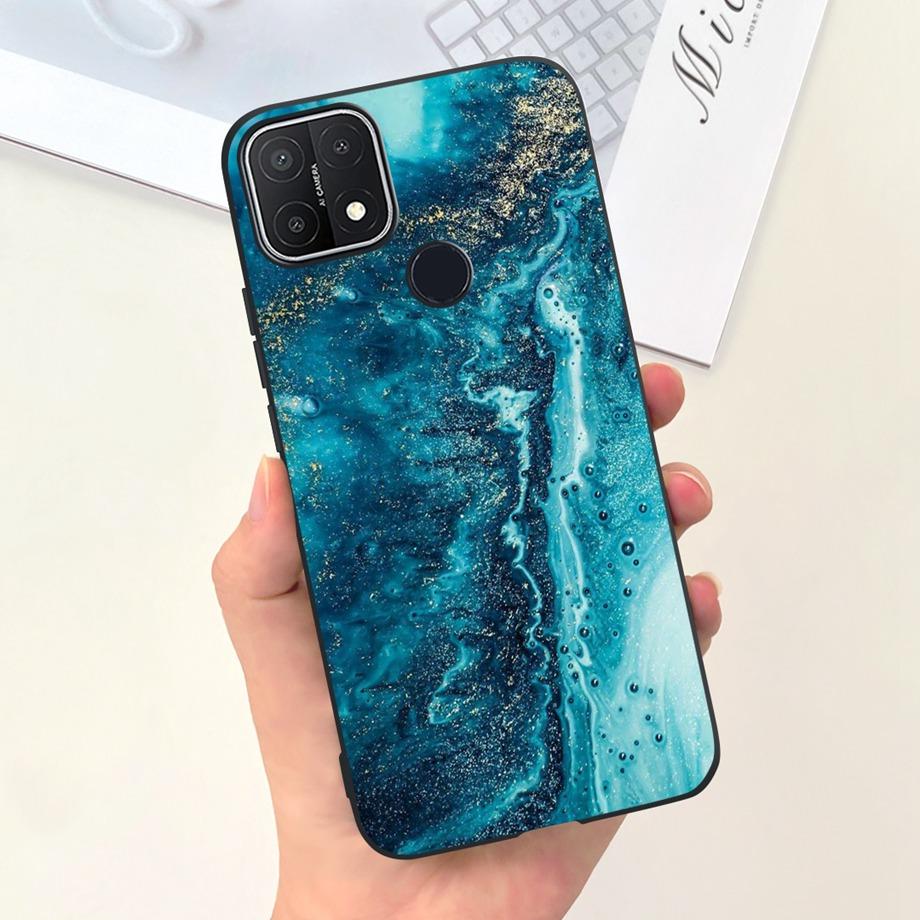 For Oppo A15 A15s Case Soft Silicone Phone Cases For OppoA15s A 15 s OppoA15 Cute Marble Moon Animals Back Cover Coque Capa Etui