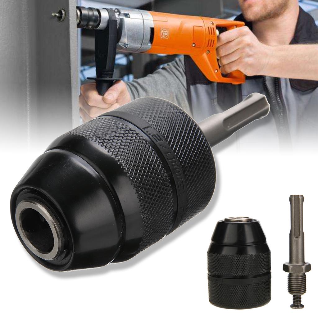2-13mm Metal Keyless Chuck SDS Rotary Hammer Drill Chuck Hand Tool Set 1//2-20UNF