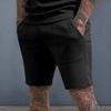 Yousheng Men Shorts Mid-rise Elastic Waist Wide Leg Shorts with Pockets Regular Fit Solid Color Casual Trousers Daily Wear