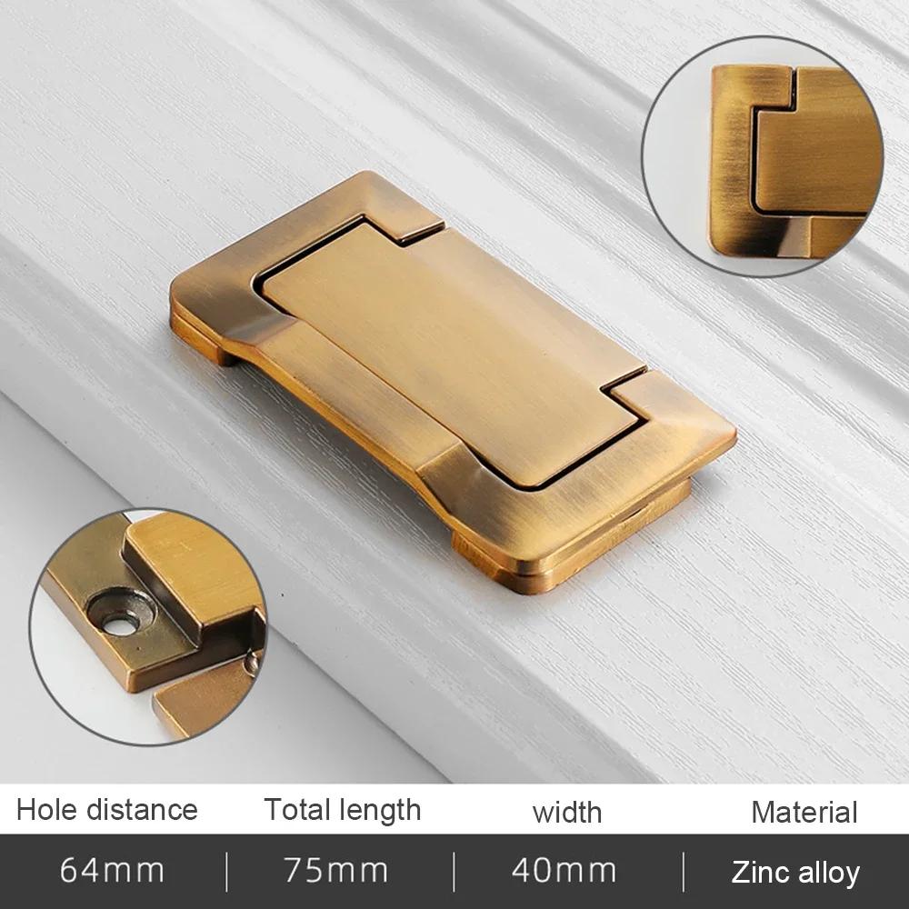 Drawer Cabinet Door Flat Concealed Handle Free Punching Invisible Handle TV Cabinet  Door Handle Dedside Table