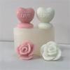 Heart Shaped Candle Silicone Mold for Making Candle Soap Plaster Ornemant Resin Craft, Rose Candle Silicone Molds