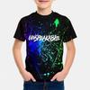 Fluorescent Style Short Sleeved 3D Digital Printed T-shirt for Children Shirt
