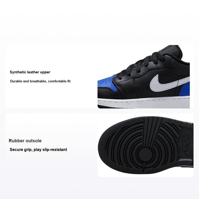 Кроссовки Air Jordan 1 Low GS Черные Royal Toe Детские Белые Game-Royal 553560-042 39