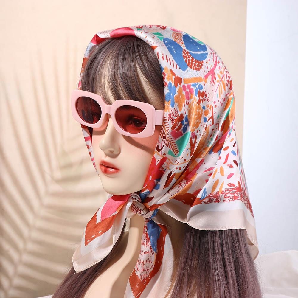 thumbnail image 2 of 68*68CM New Cotton Scarf Square Neck Shawl Neckerchief Wrap Design 2 of 10