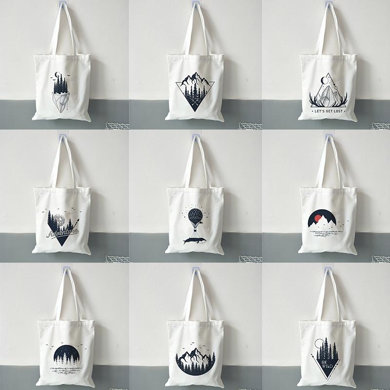 Fashion Women Shopper Bags Dark Forest Print Canvas Bag Handbag Messenger Eco Large Shoulder Bags Women Aesthetic Beach Bag