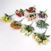 6-Head Multicolor Outdoor Artificial Jasmine Bouquet - Fade-Resistant for Home & Wedding Décor