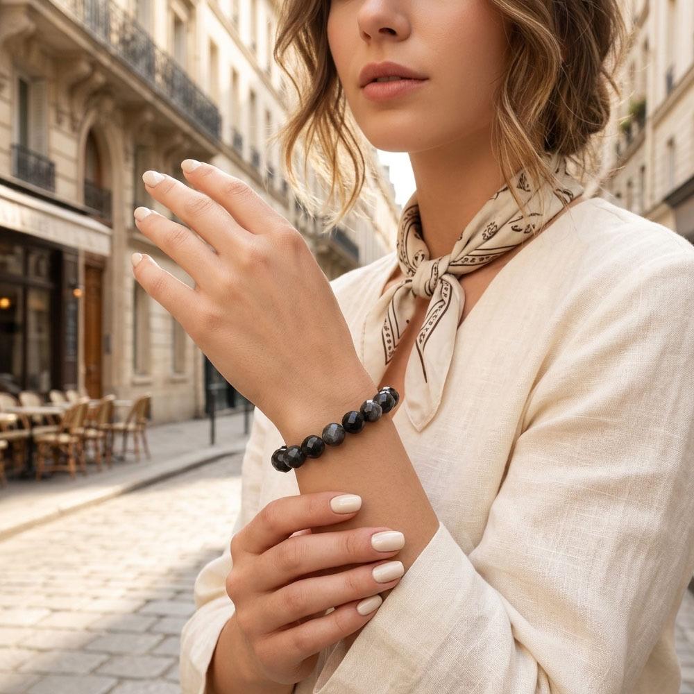 European Light Luxury Retro Tiger Eye Stone Multi-color Stackable Bracelet - Elegant and Versatile Hand Jewelry