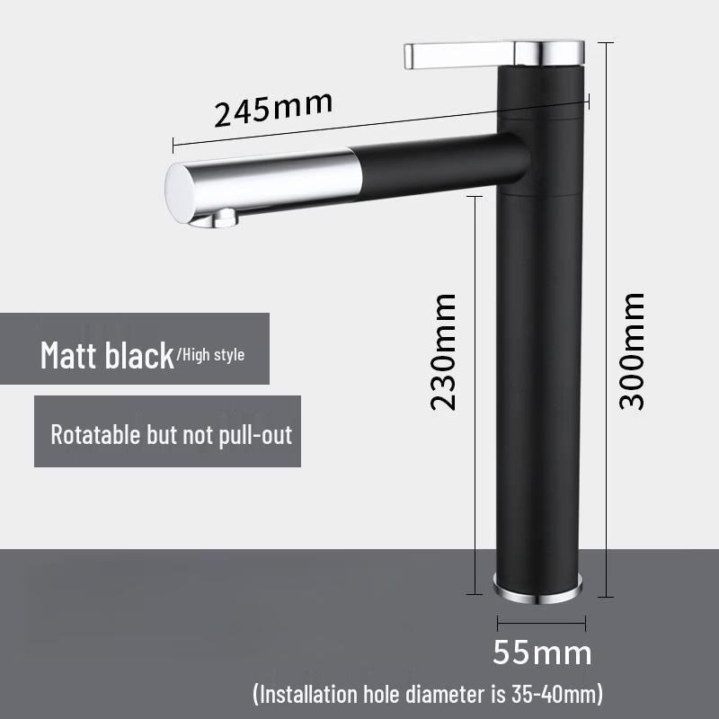 TLXT Black Tall Bathroom Faucet
