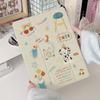 ins style retro illustration for iPad Pro11 inch Y folded edge sticker tablet protective case with pen slot anti-drop soft case