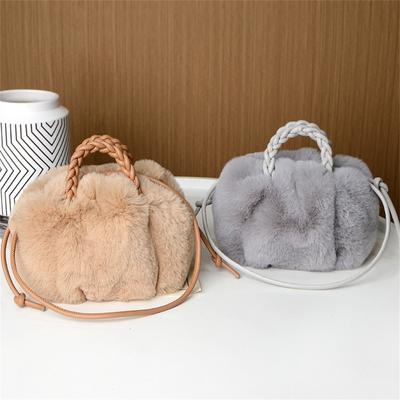 Dames Crossbody Pompoen Pluche Tas Leuke Draagtassen Herfst Winter Mode Effen Kleur Handtas Reis Schoudertassen