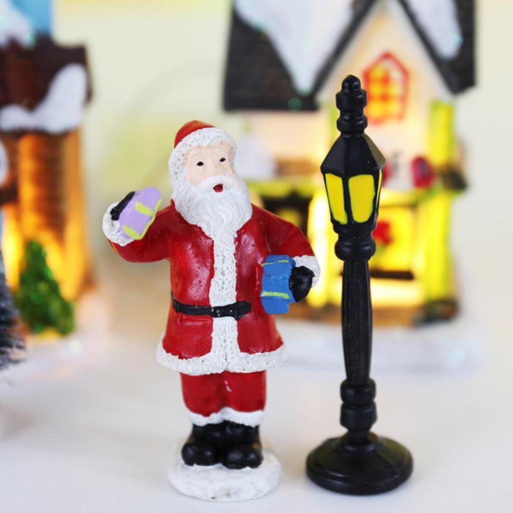 Collectible Table Figurine Lightweight Mini Christmas Town Ornament Creative Luminous Resin Landscapes for Home Decor Gifts