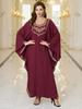 2025 Elegant Plus Size Kaftan Women's Retro V-Neck Batwing Sleeve Long Dress Sexy Beach Swimsuit Cover-up Q1775-4131