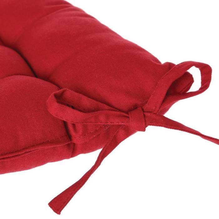 Galette de chaise rouge 38x38cm - Atmosphera createur d'interieur
