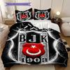 Besiktas logotyp Mönster Sängkläder Täcke Set Påslakan Örngott Heminredning Födelsedagspresent (1 * påslakan + 2 * örngott, utan kärna)