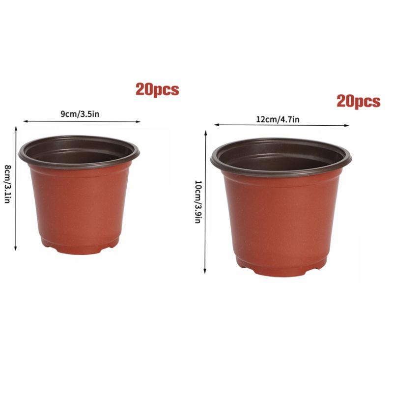 50/20Pcs Plastic Flowerpots Nursery Seed Starting Pot Garden Accessories Transplant Flower Pot Gardening Plant Pots Set