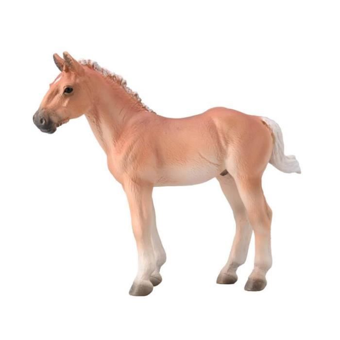 Figurine Cheval - Collecta - Poulain Noriker Flaxen Alezan - Blanc - 11.4 cm x 9.5 cm - 3 ans
