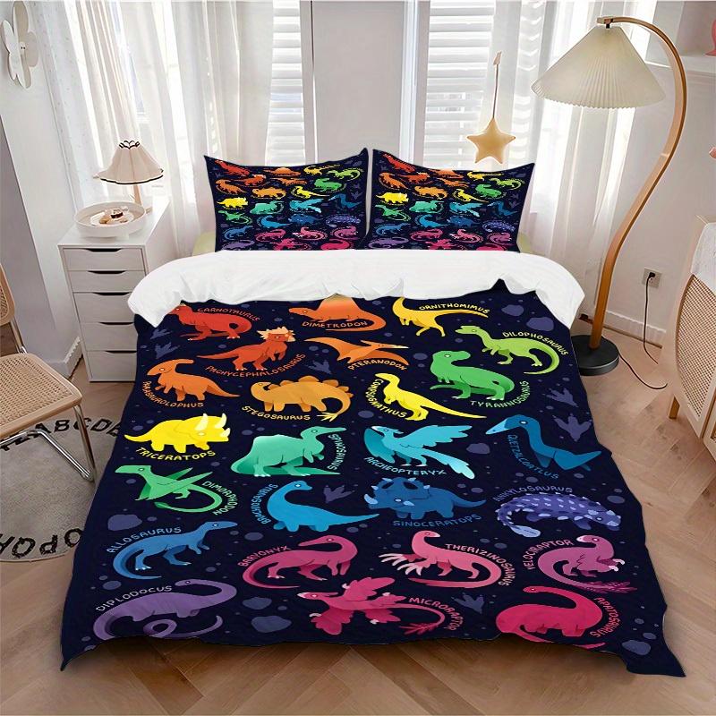 

3pcs DinoFest 1Cover + 2Pillowcases, PillowInserts NotIncluded, Machine Washable, All - Season Use, Suitable for Bedroom Guest Room80 135x200cm