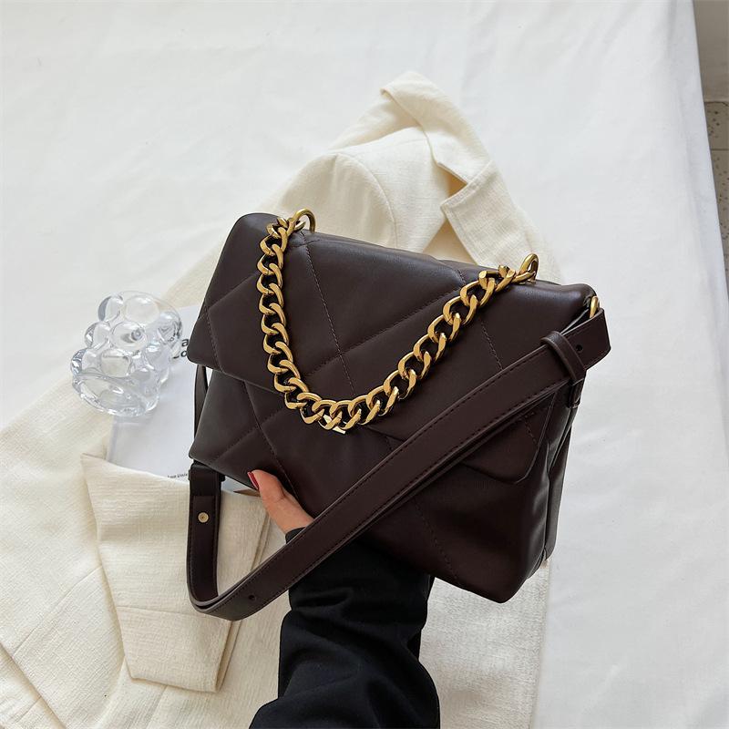 Retro High-End Tasche Damen Neu Herbst und Winter Rhombus Kette Kleine Quadratische Tasche Trendige Umhängetasche