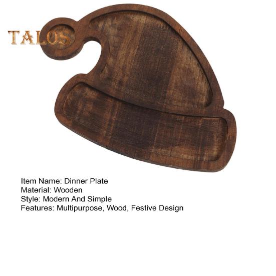 Christmas Wood Dinner Plate Set Festive Wooden Serving Trays for Xmas Snacks Cheese Fruit Holiday Party Food Tray Gift for Family Friends Teachers