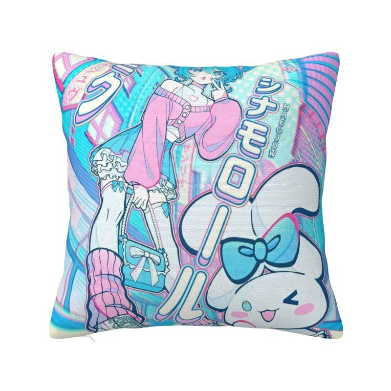 Custom Cinnamoroll Sanrio Cartoon Cushion Cover 45x45cm Yugui Dog Xina Cinnamon Dog Velvet Luxury Pillow for Car Sofa