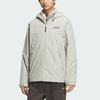 Adidas Solid Color Three-In-One Outdoor Windproof Warm Hooded Long Sleeve Jacket Unisex Jacket Gray JL8264