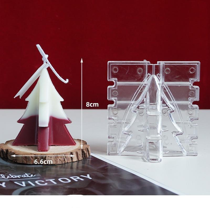 3D-Weihnachtsbaumform, Kerzenformen für die Kerzenherstellung, Säule, Kunststoff, DIY-Kerze, Bougie-Bastelarbeiten