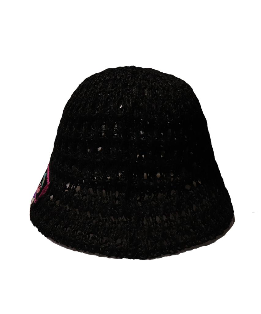Elkebeullum Flower Net Black Bucket Hat