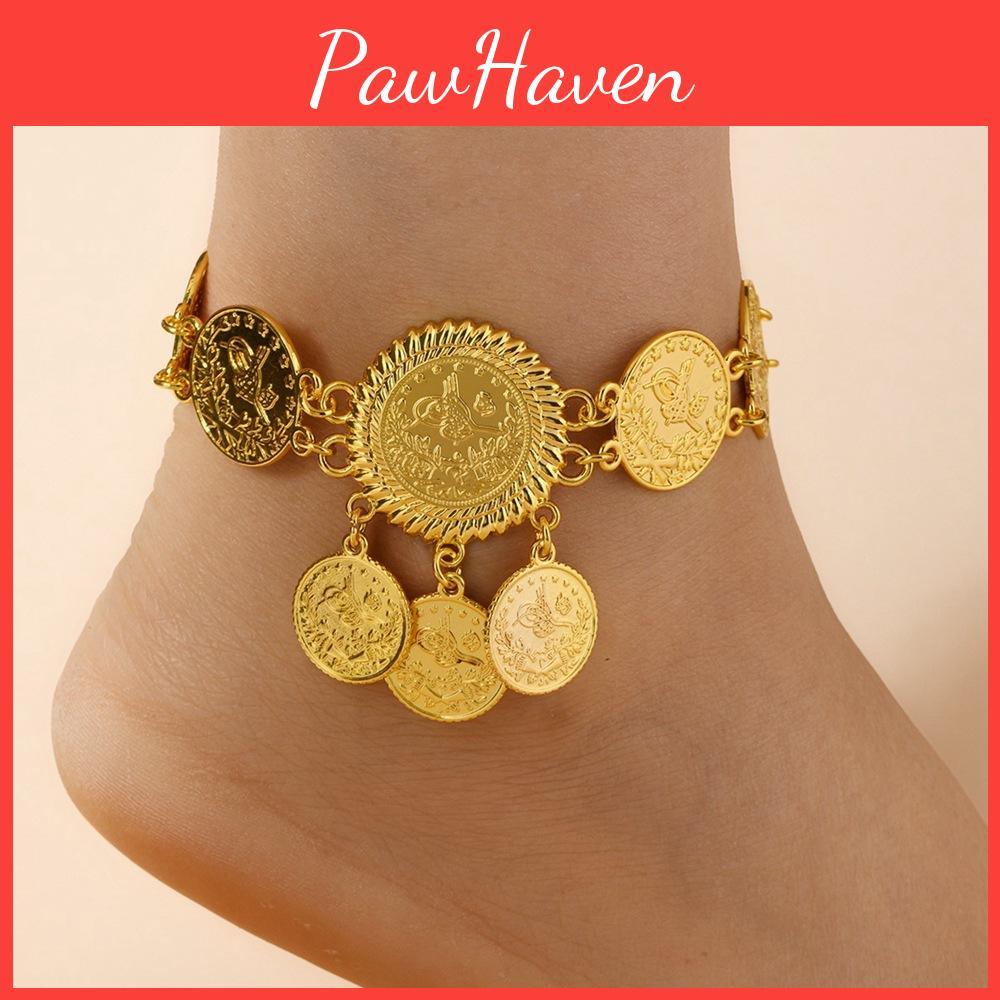 Modern Geometric Gold Alloy Foot Chain For Women With Tassel Design For Special Occasions