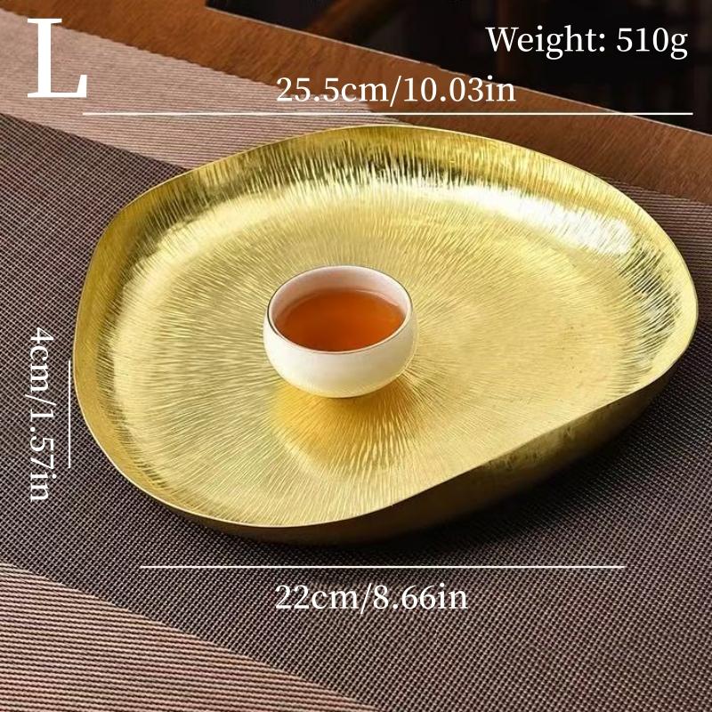 Lotus Leaf Flower Texture Shape Brass Coffee Cup Tray,Retro Teacup Saucer Home Cheese Food Plate,Snack Disc Table Decoration