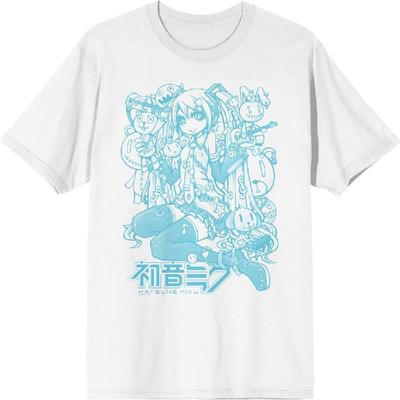 Hatsune Miku Line Art Adult White T-Shirt