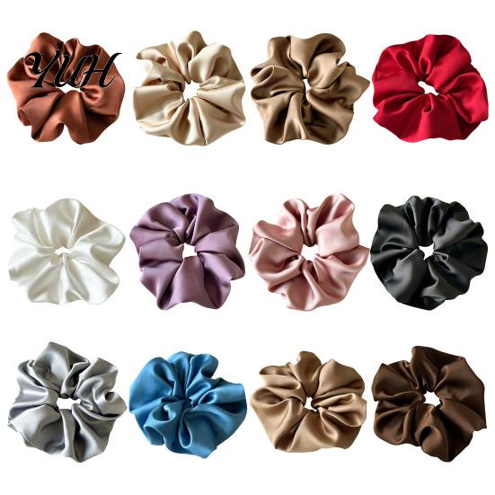 Premium Satin Hair Ties for Elegant Look Scrunchies, High Elasticity Women Girls, Non Slip Band, Scrunchies Solid Color Ponytail Holder, Styling