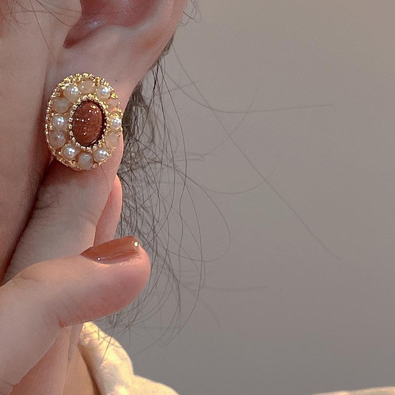 S925 Silver Needle Wine Red Pearl Stud Earrings - Trendy 2023 Exquisite Fashion Jewelry