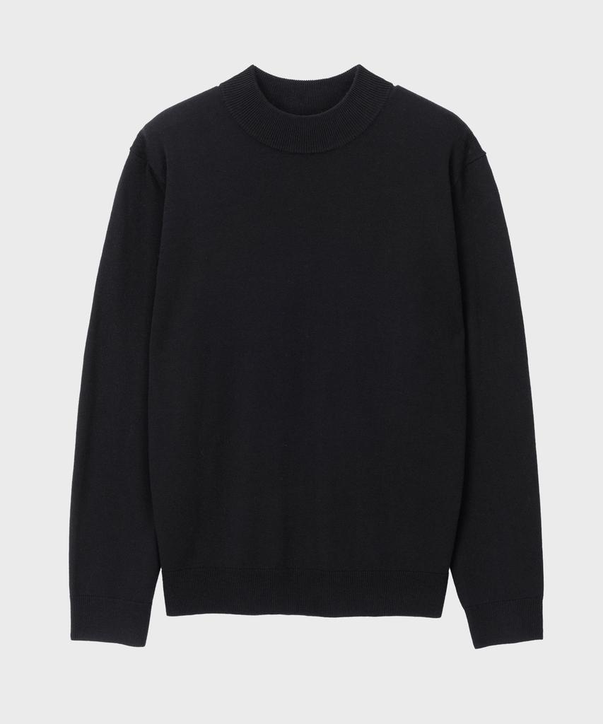 BASIC HOUSE Uni Daily Half-Neck Knit Black Lwkt7102