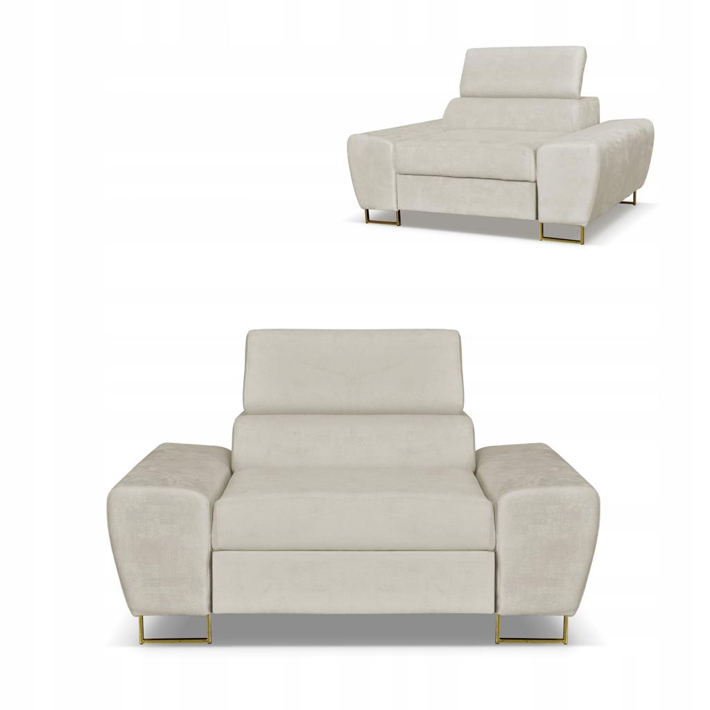 Bosso Lounge Chair Family Furniture Beige Velvet Recliner Headrest