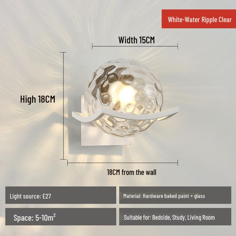 Nordic Style LED Glass Wall Lamp for Bedroom, Hallway & Living Room
