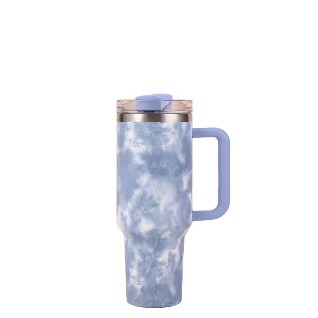 

40oz/1200ml Large Capacity Insulation Tumbler With Straw, Portable Car Cup With Handle Suitable For Car Home Office Travel Birthday Gifts 40oz