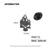New flame skull men's lapel pin, stainless steel gold-plated badge, punk style suit accessories black brooch, gift for father