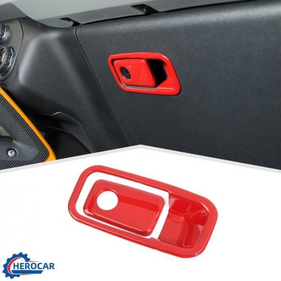 Co-pilot Storage Box Handle Switch Cover Trim For Ford Bronco -25 Red ABS