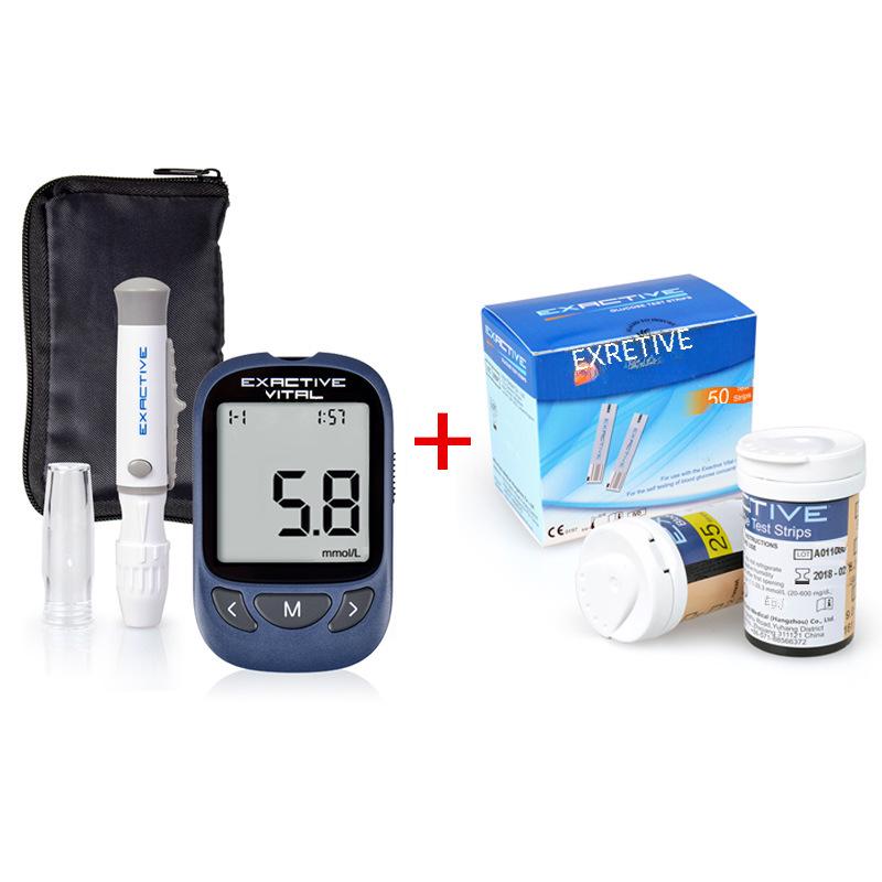EXACTIVE VITAL Blood Glucose Meter with Test Strips and Collection Needles for Export