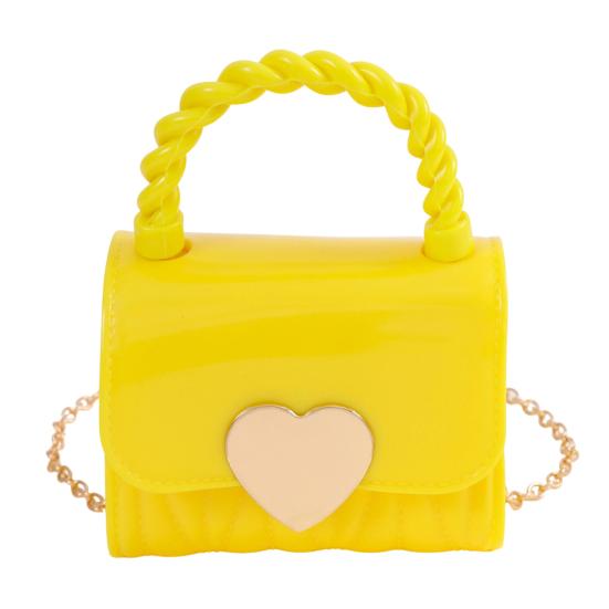 

Women Handbag with Chain Strap Heart Clasp Mini Crossbody Bag Girls Cute Crossbody Purse for Street Dating Shopping жовтий