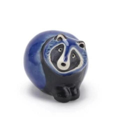 Lisa Larson Believing Raccoon Dog Tanuki Blue Shigaraki Ware Pottery Japan