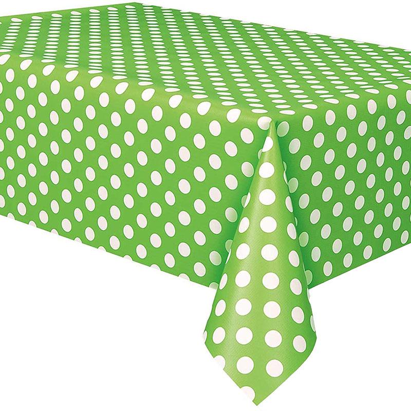 Disposable Polka Dot Tablecloth for Birthday Party - Rectangular PE Plastic