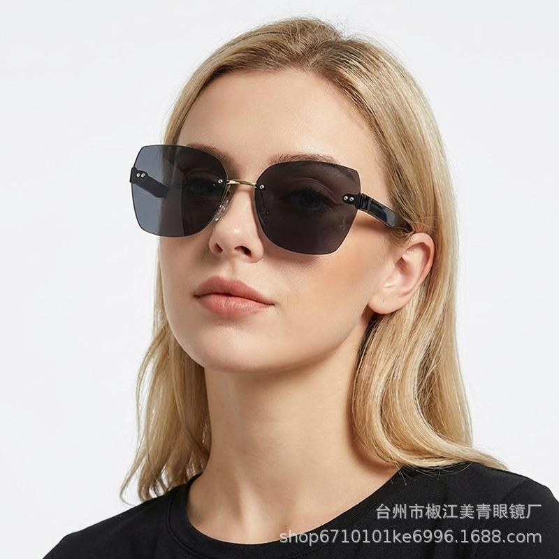 Frameless Trimmed Sunglasses Women's Driving Sunshade Sunglasses UV Protection Advanced Sense Sunglasses