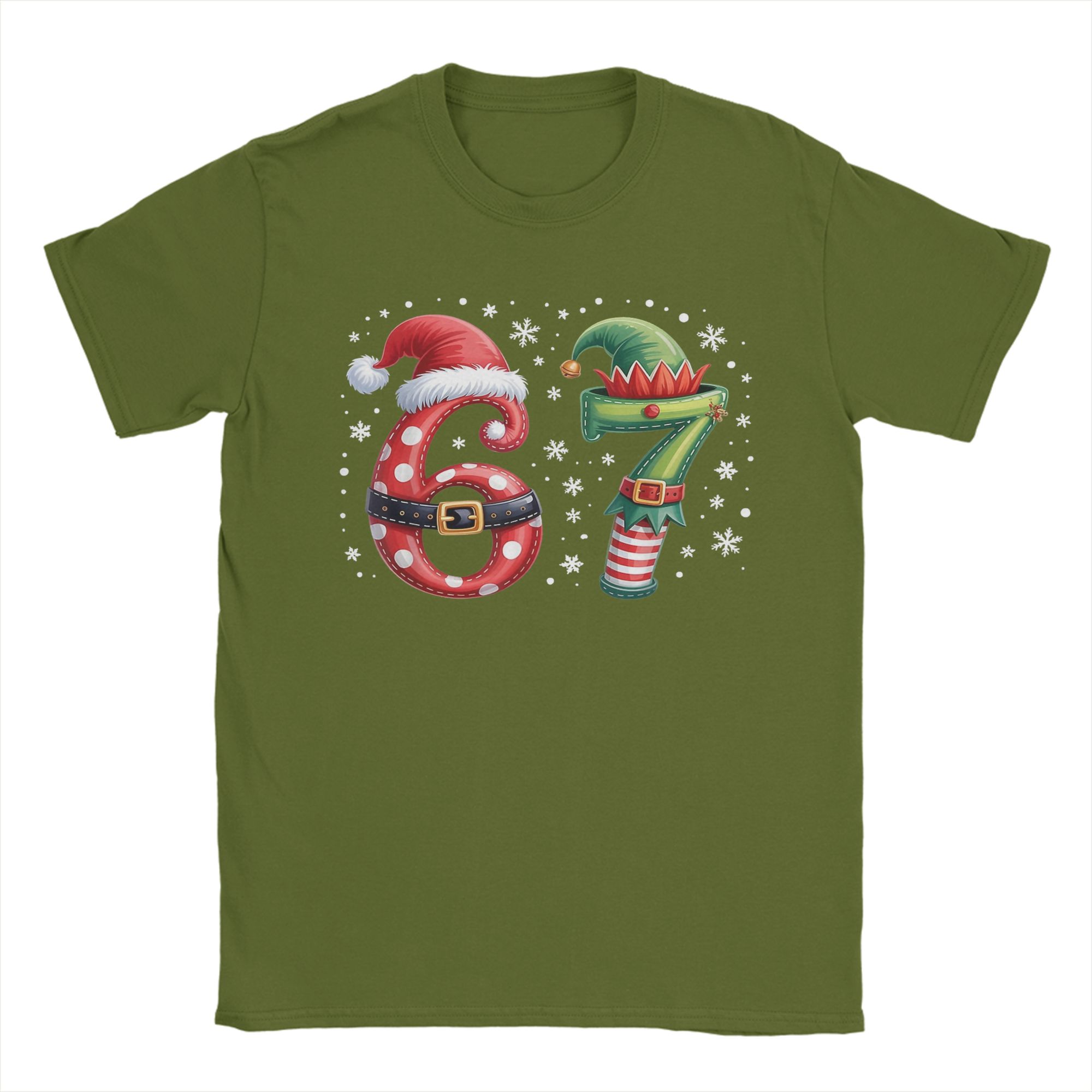 

Christmas 67 Meme Six Seven Men T Shirt Funny Tee Shirt Short Sleeve Crew Neck T-Shirt 100% Cotton Plus Size Clothing 4XL