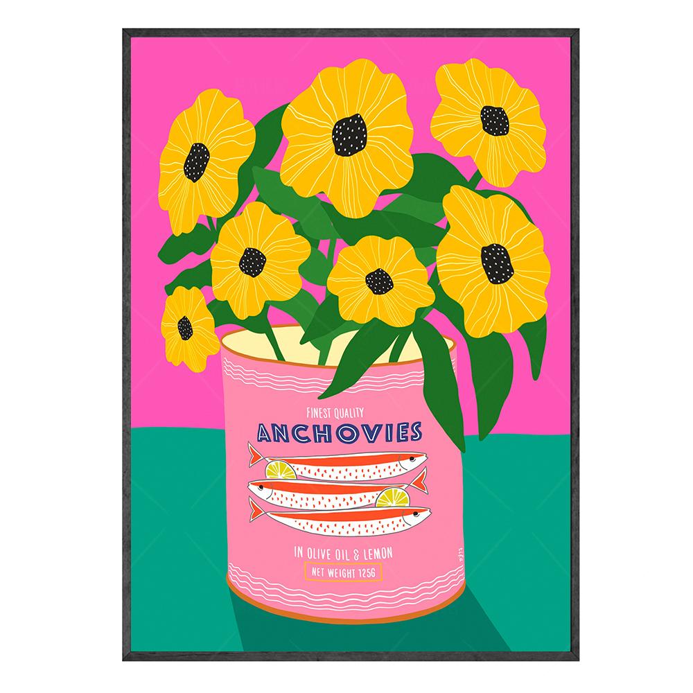 Florale mehrfarbige abstrakte Gartenpflanzen Wandkunst Leinwand Malerei Bild Poster und Drucke Galerie Gang Einzigartige Wohnkultur