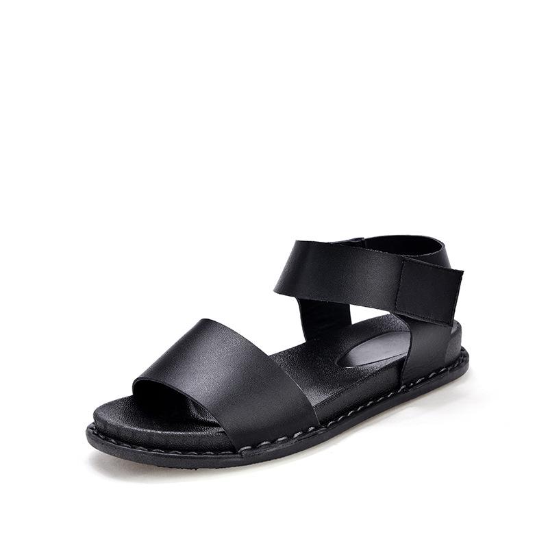 New Summer Sandals for Women Flat Shoes Woman Hoop & Loop Fashion Simple White Ladies Flats Sandals dcv45