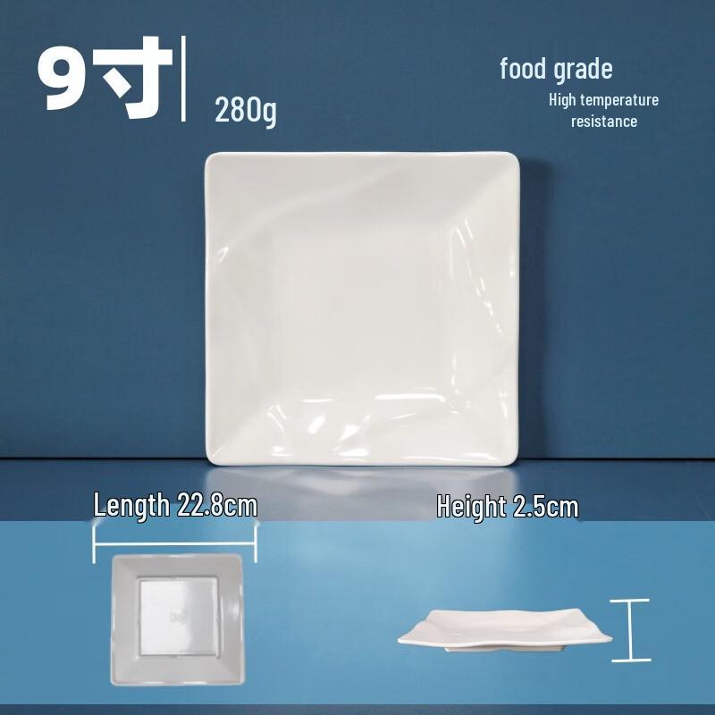 LIJIA FITMENT Melamine Square Dinner Plates (5-Pack)