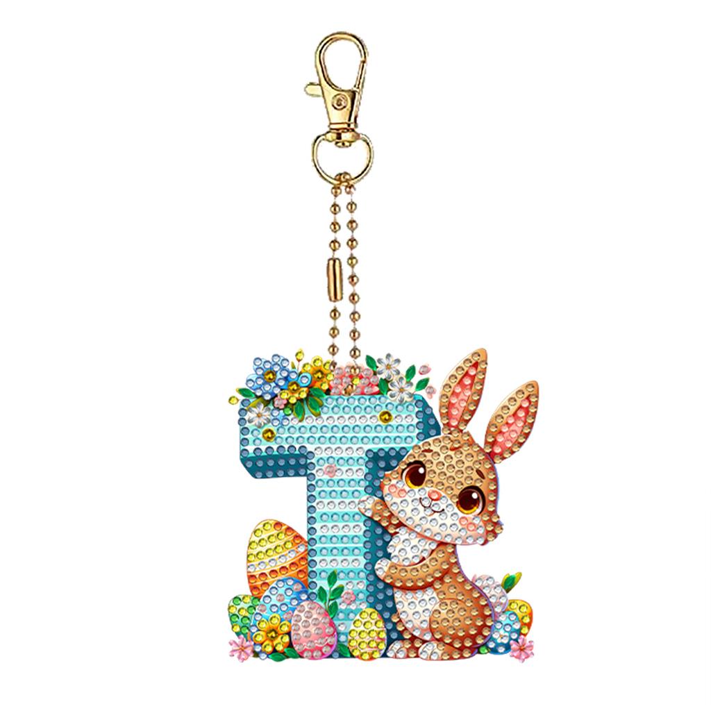 Easter Diamond Art Keychain Ornaments Double Sided Hanging Key Chains Diamond Painting Keychain Kits 5D DIY Diamond Art Pendants